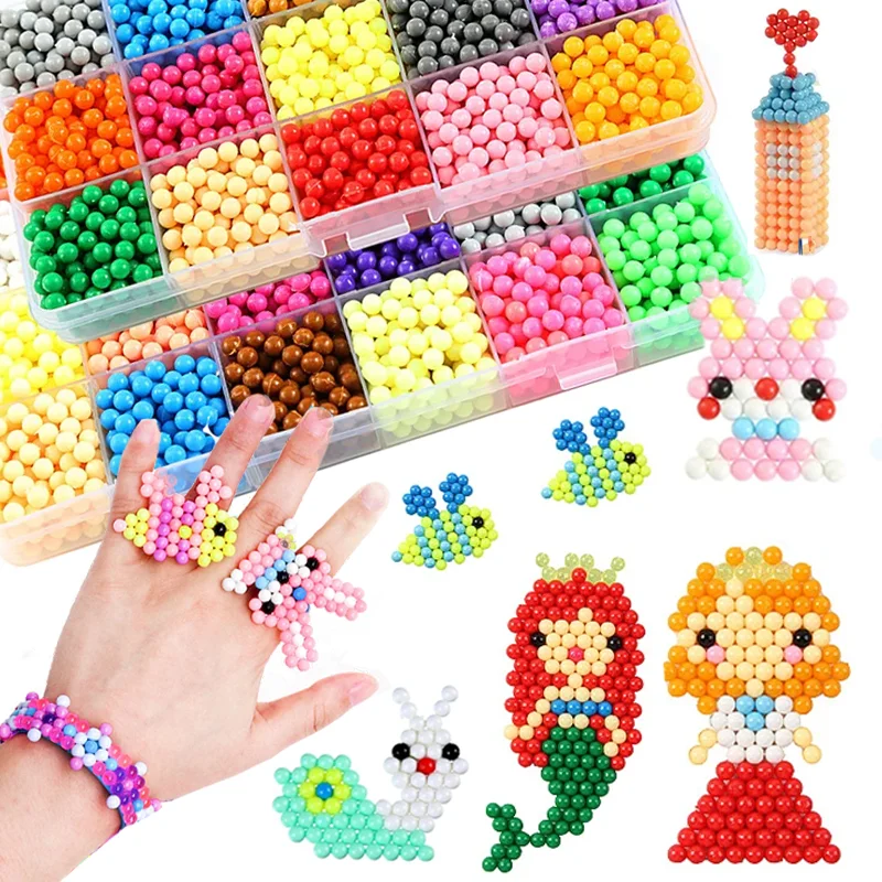 Magical Water Sticky Beads Toy Set DIY Handmade Children Water Spray Magic Crystal Beads Puzzle Craft Kits Kids Educational Toys-animated-img