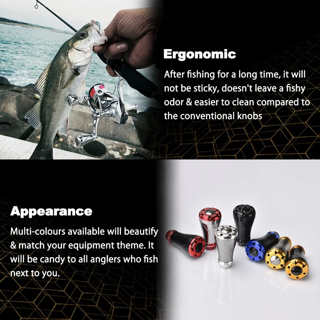 EKFan 30 35 40MM Aluminum Alloy Fishing Reel Handle Knobs for 1000