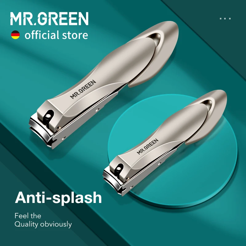 MR.GREEN Nail Clippers Stainless Steel Anti Splash Fingernail Cutter Manicure Tools Bionics Design Nail Trimmer Pedicure Scissor-animated-img