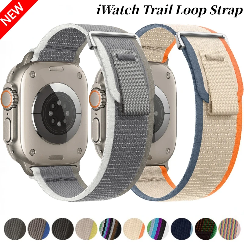 Trail Loop Strap For Apple Watch Ultra 2 49mm Series 9 8 7 45mm 41mm Sports Nylon Wristband For iWatch 6 5 4 3 SE 44mm 40mm 42mm-animated-img