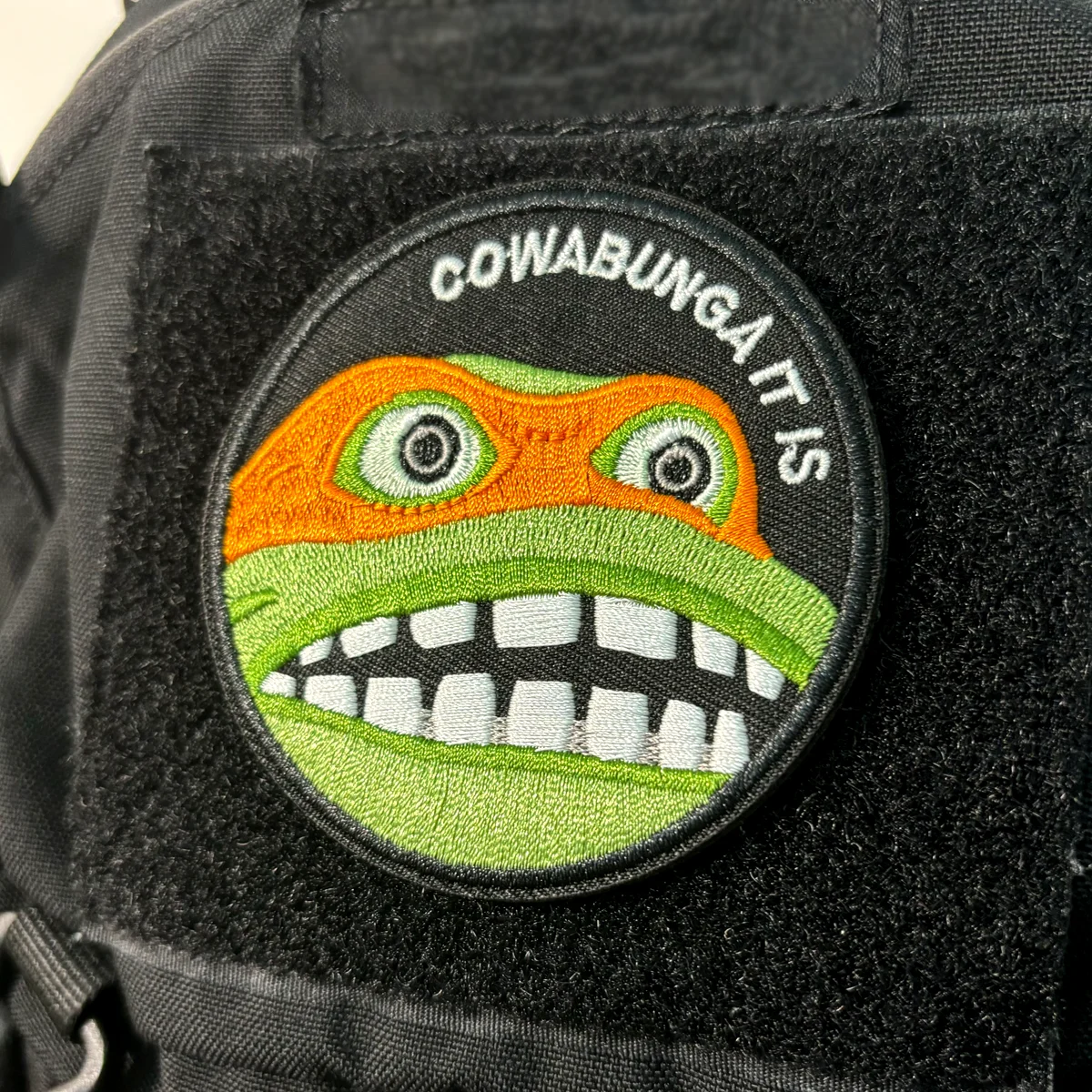 Cowabunga It is - Funny Embroidered Morale Patch with Hook & Loop Fastener for Backpacks, Uniforms, Jackets & Hats preview-3