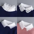 Hollow Lace Chiffon Doll Cotton Fake Collar Blouse Sweater Detachable Shirt Collar False Collar Lapel Women Top Collars Decor preview-2