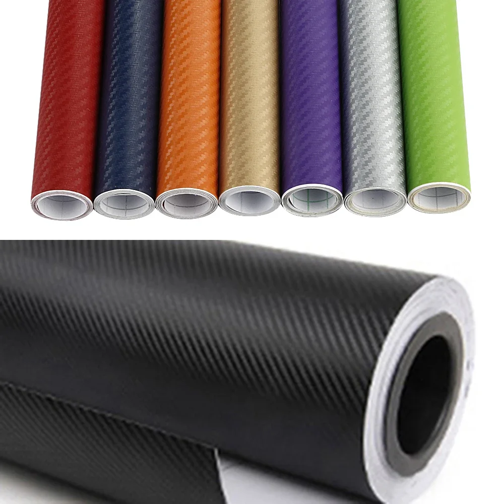 50cm Wide 3D Carbon Fiber Vinyl Film 3M Car Stickers Waterproof DIY Auto Vehicle Motorcycle Car Styling Wrap Roll Accessories-animated-img
