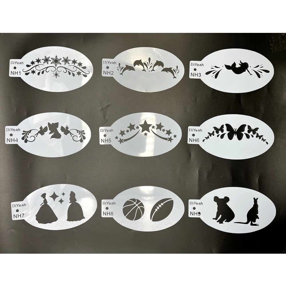 24pcs Face Paint Stencils Makeup Painting Templates Pierced Face