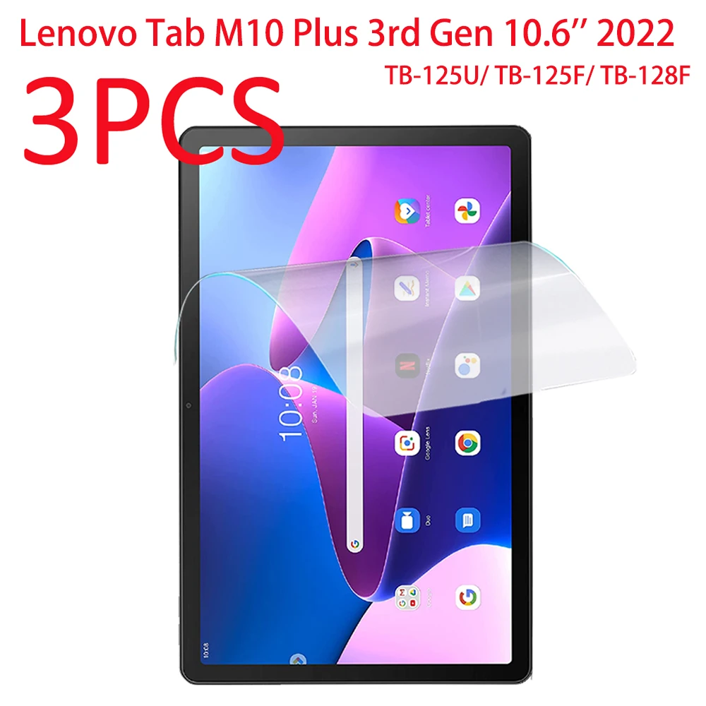 3PCS PET Soft Screen Protector For Lenovo Tab M10 Plus 3rd Gen 10.6'' 2022 Tablet Tab M10 Plus 3rd Gen 10.6 Protective Film