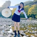 Japanese School Uniform Skirt Sailor Outfit Costumes JK Uniform Suit Girls Pleated Skirt Anime Cosplay Schoolgirl Uniform Tops preview-4