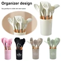 12Pcs Kitchen Utensil Set Silicone Spatula Set with Holder Non-Stick Spatula Set Spatula Spoon Brush Whisk Kitchen Supplies