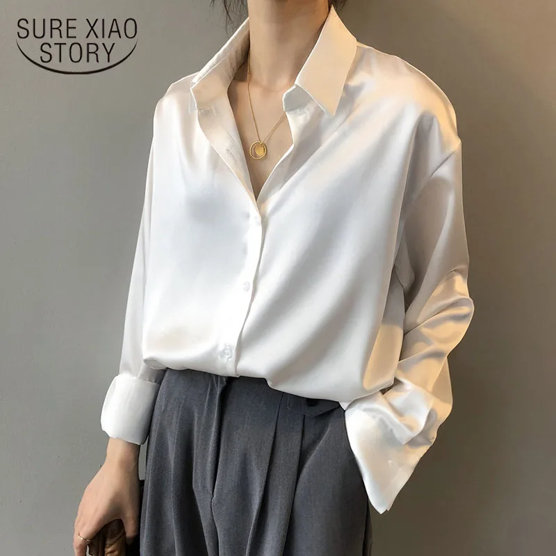 Autumn Fashion Button Up Satin Silk 
