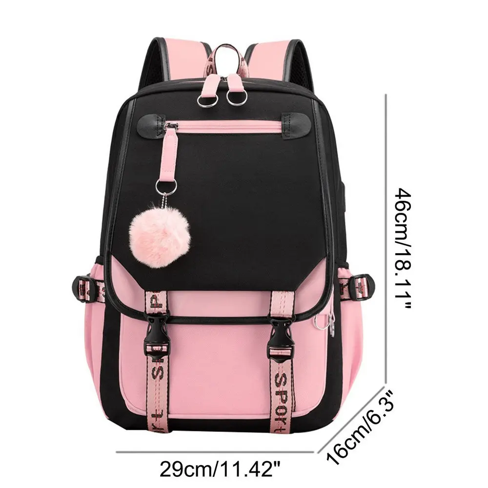 Twice Large Capacity USB Charging Book Bag Mochila Travel Bag Sana Momo Backpacks Gift Fans Collection-animated-img