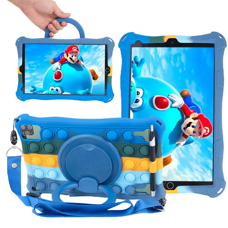 Funda Para 10.1" Universal Silicone Tablet Case 10 10.1 inch Android Tablet PC Shockproof Stand Cover Cases 25*16CM/9.84x6.3inch-animated-img