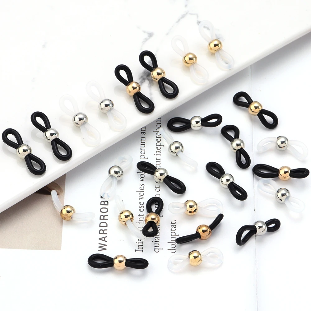 50pcs Adjustable Anti-Slip Eyeglass Chain Ends Retainer Silicone Glasses Ring Strap Spectacle End Connectors Eyewear Accessories-animated-img