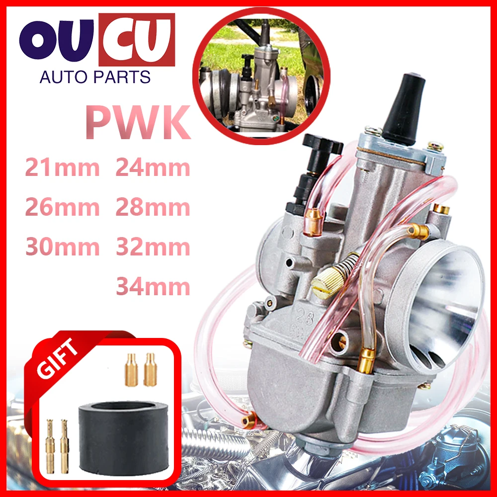 Universal PWK 21 24 26 28 30 32 34 2T 4T Motorcycle Carburetor With Power Jet For Yamaha For Mikuni Koso For ATV-animated-img