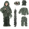 5Pcs/Set Camouflage Ghillie Suit with Jacket Pants Hood Carry Bag Woodland Hunter Ghillie Suit Hunt Clothing Parts preview-1