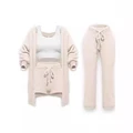 Four Pcs Sets Casual Cropped Tank Tops&High Elastic Drawstring Shorts&Long Sleeve Fleece Knitted Cardigan Coats&Full Trousers preview-4