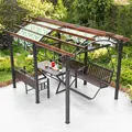 Outdoor grape trellis, pavilion, swing, courtyard, garden, villa, climbing vine, leisure pavilion, terrace, rooftop swing