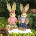Easter Bunny Rabbit Straw Figures Decoration 35cm Easter Straw Easter Rabbit Bunny Figurine Home Garden Wedding Ornament