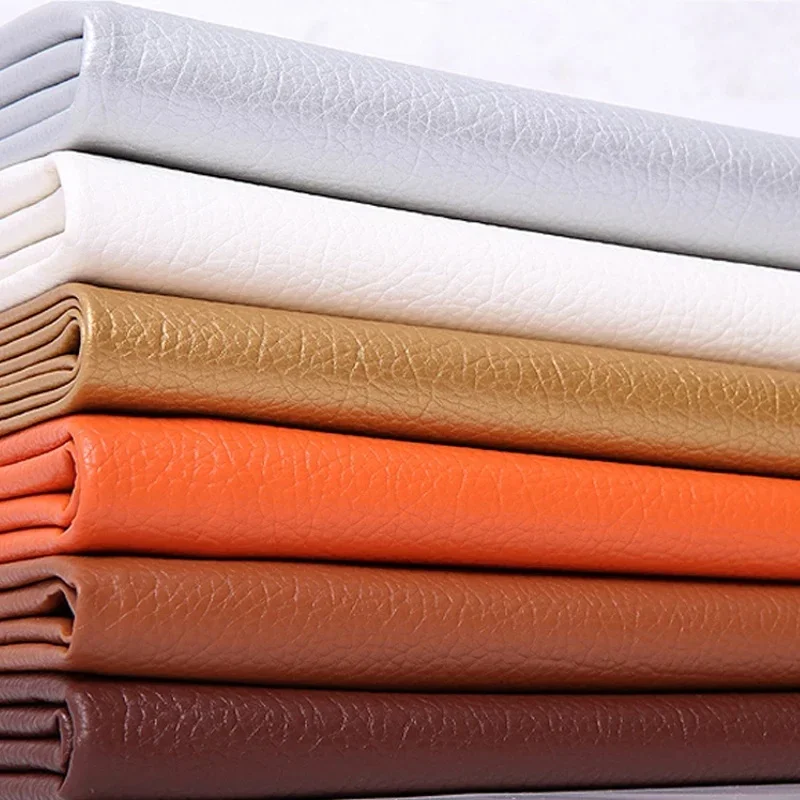 1Pc 100*140cm Litchi PU Leatherette Faux Leather Fabric Synthetic for Sewing Bow Bag Brooches Sofa Car DIY Hademade Material-animated-img