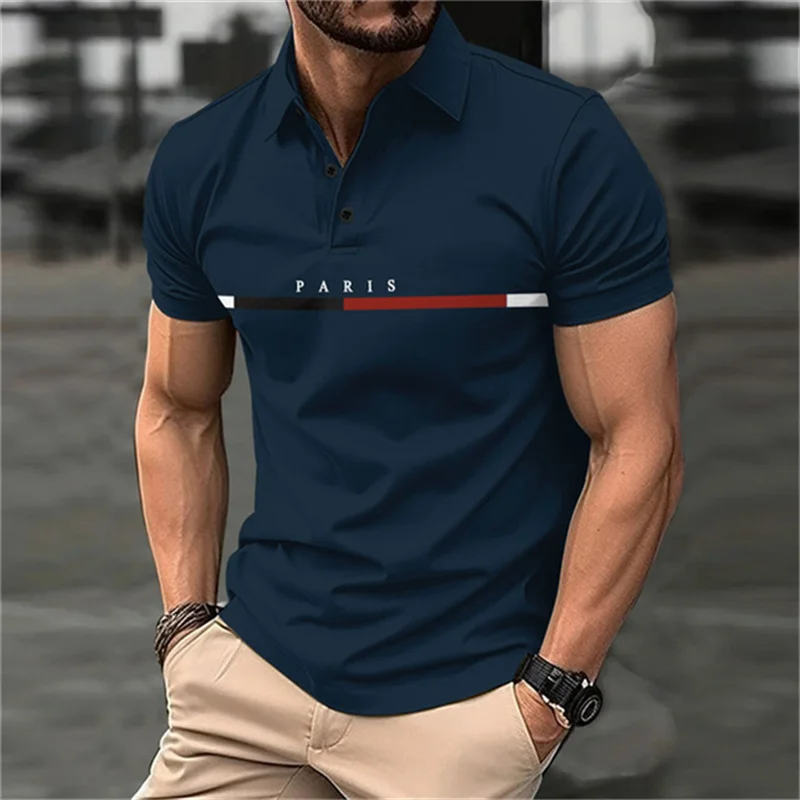 Fashion Funny Letter Print Polo T-Shirts Casual Lapel Men's Shirt Summer Breathable Golf Wear Oversized Short Sleeve Sports Tops-animated-img