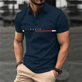 Fashion Funny Letter Print Polo T-Shirts Casual Lapel Men's Shirt Summer Breathable Golf Wear Oversized Short Sleeve Sports Tops