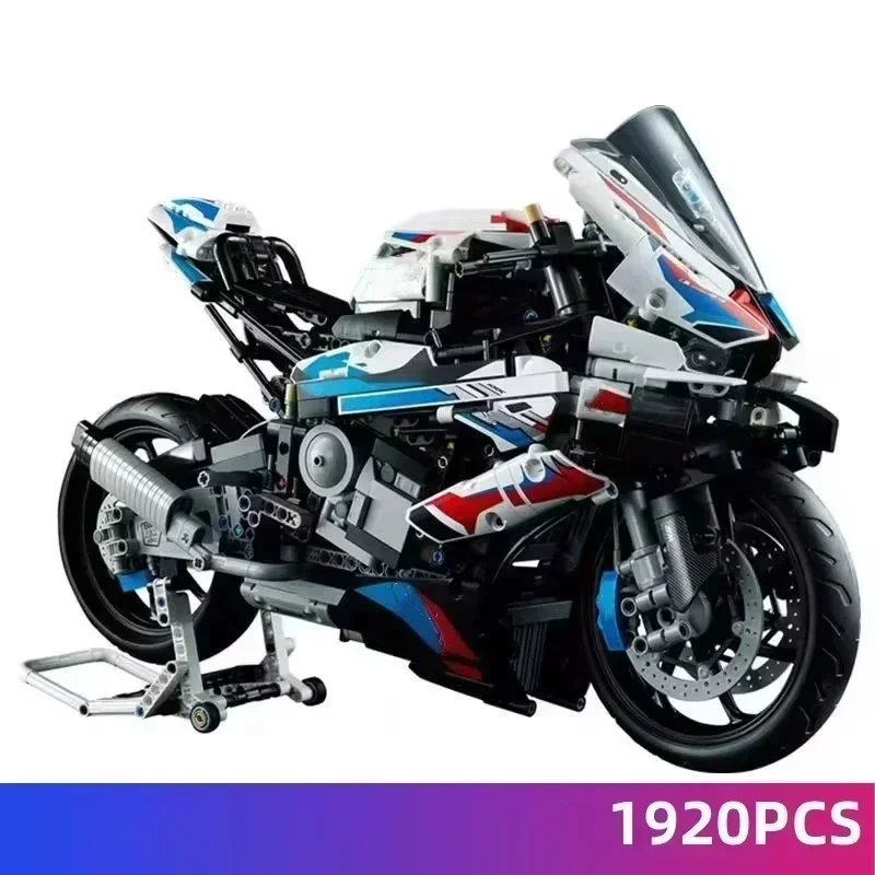 New Motorcycle Building Bocks Simulation Motorcycle Model Decoration Assembly Model Difficult Toy Boy Educational Creature Gifts-animated-img