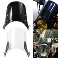 Universal Motorcycle Compact Sport Wind Deflector Windshield 4-7'' Headlamp Fit For Yamaha Harley Honda KTM