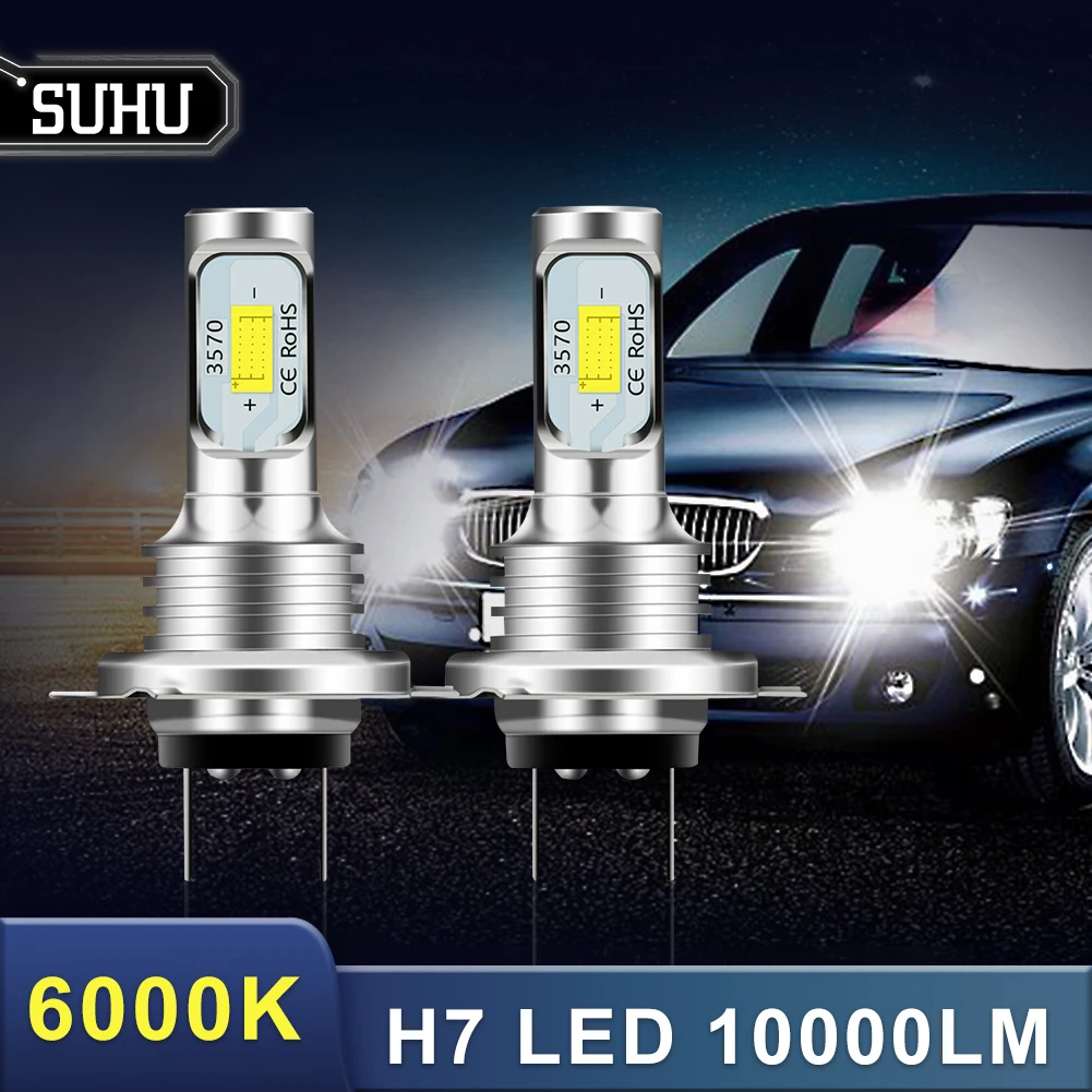 SUHU 2Pcs H7 LED Headlight Kit 80W 10000LM Hi Or Lo Beam Bulbs 6000K White IP 68 Waterproof Canbus Led Headlight Car Accessories-animated-img