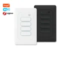 Tuya Zigbee Smart Life Wall Light Switch Push Button Interruptor No Neutral US Wall Light Switch 1 2 3 4 Gang Alexa Google Home