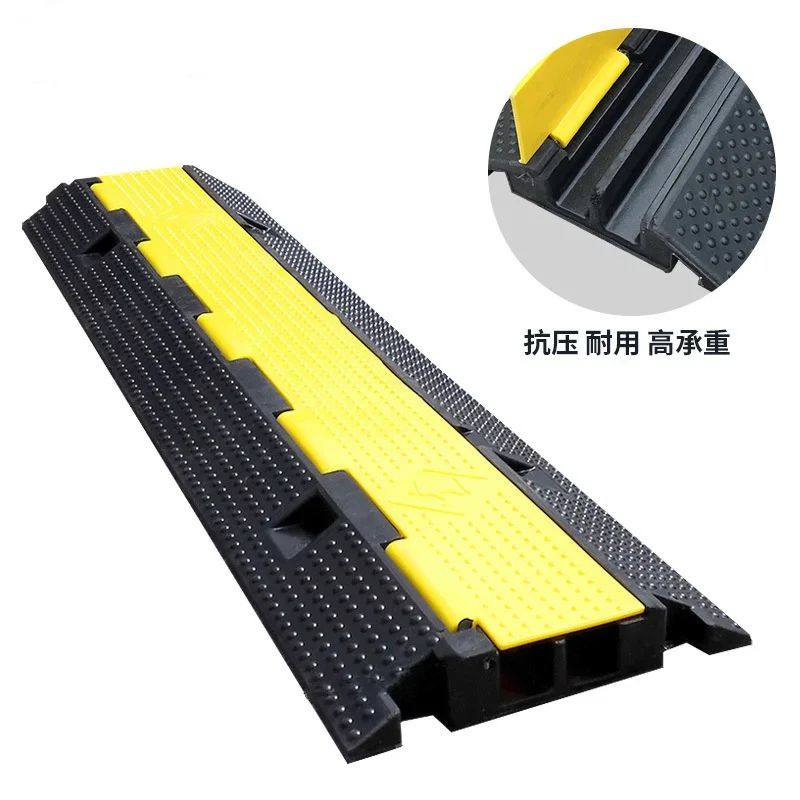 Rubber Trunking Speed Bump Indoor PVC Threading Cable Protection Trunking Outdoor Traffic Wire-animated-img