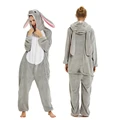 Kigurumi Animal Wolf Dog Onesies Women Men Adult Cosplay Pajamas One Piece Unicorn Tiger Costume Jumpsuits Winter Warm Overalls preview-3