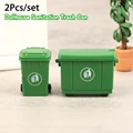 1Set 1:12 Dollhouse Miniature Trash Can Toy Mini Sanitation Trash Cans Model Simulation Garbage Curbside Trash Bin Kid Toys Gift preview-1