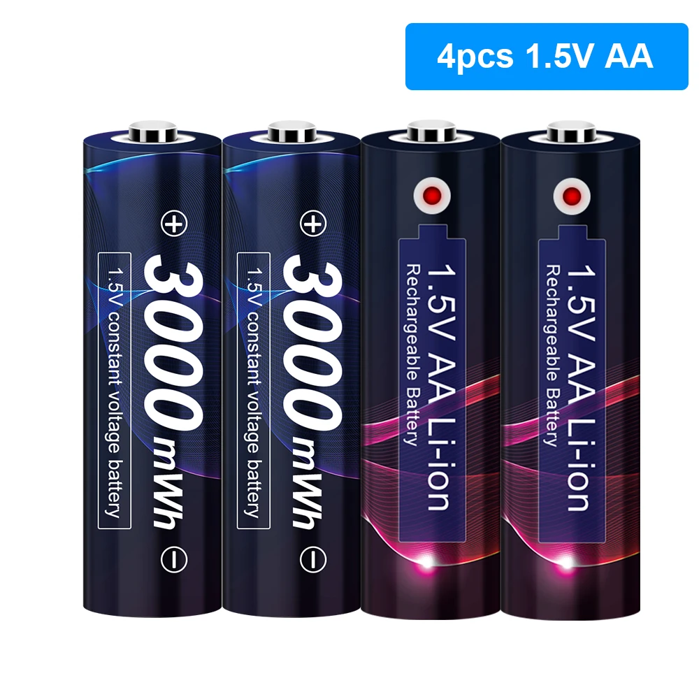  aa 1 5v li ion rechargeable battery 3000mwh 1