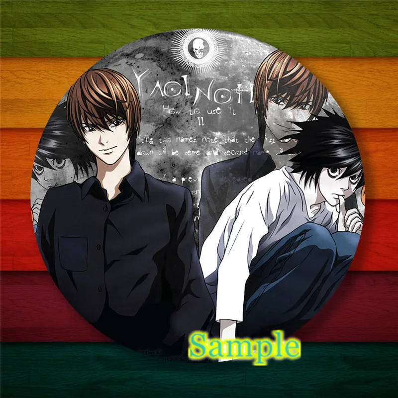 Anime death note cosplay crachá broche l · lawliet assassino yagami luz  pinos emblemas para mochilas presente das crianças