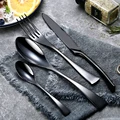 24 Pcs Stainless Steel 18/10 Dinnerware Luxury Cutlery Meat Knives Fork Spoon Tableware Western Food Restaurant Dishwasher Safe