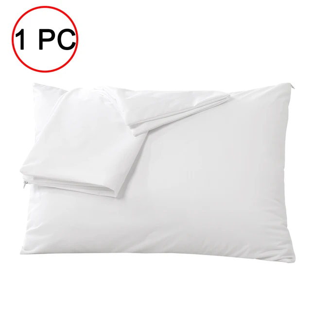 100% Waterproof Cover for Pillow Smooth Case Protector Mute Allergy Pilow Case Anti Mites BedBug Proof with Zipper No Noise 1PCS-animated-img