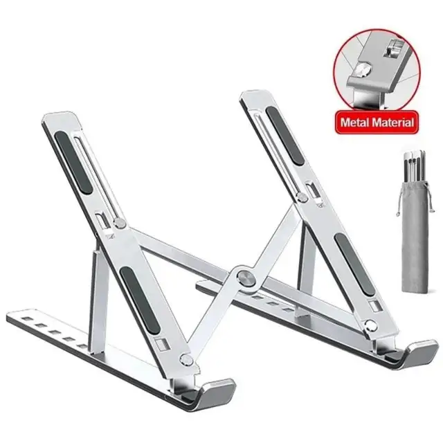 Aluminum Alloy Laptop Holder Stand Adjustable Foldable Portable for Notebook Computer Bracket Lifting Cooling Holder Non-slip-animated-img