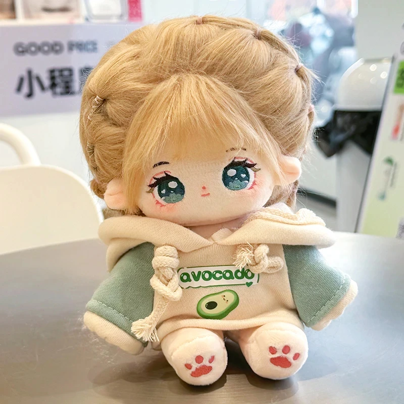 20cm Anime Plushies Idol Doll Clothes Outfit Accessories Avocado Hoodie Overalls Set Girls Toy for Kids Birthday Collection Gift-animated-img