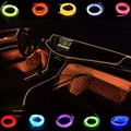 1M/2M/3M/5M Car Interior Lighting LED Strip Decoration Flexible EL Wiring Neon Strip For Auto DIY Ambient Light With USB Drive