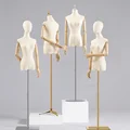 Fabric Cover Female Half-body Mannequins with Iron Base for Wedding Clothing Display Dummy Mannequins Dress Form Adjustable Rack