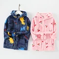 Children Clothing Home Wear Boys and Girls Bathrobes Pajamas Cartoon Flannel Hooded Children Comfortable Nightgowns Robes