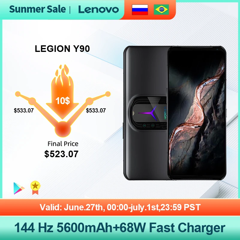 Lenovo LEGION Y90 Gaming phone 12GB/16GB/18GB+256GB/640GB Snapdragon 8Gen 1 144 Hz Screen Dual-engine air-cooled cell phone