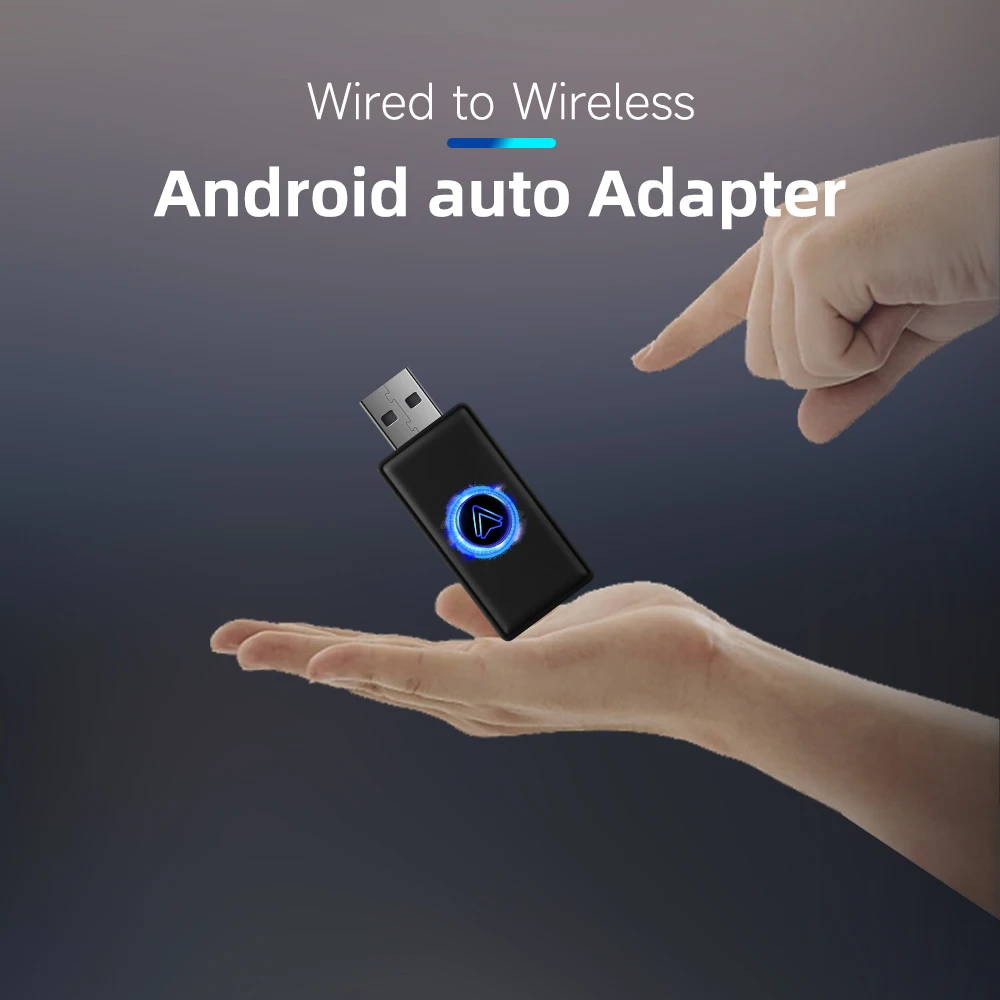 קנו אלי אקספרס  Mini Body Android Auto Wireless Adapter Smart AI Box Car  OEM Wired Android Auto To Wireless USB Dongle Bluetooth Wifi Google Map