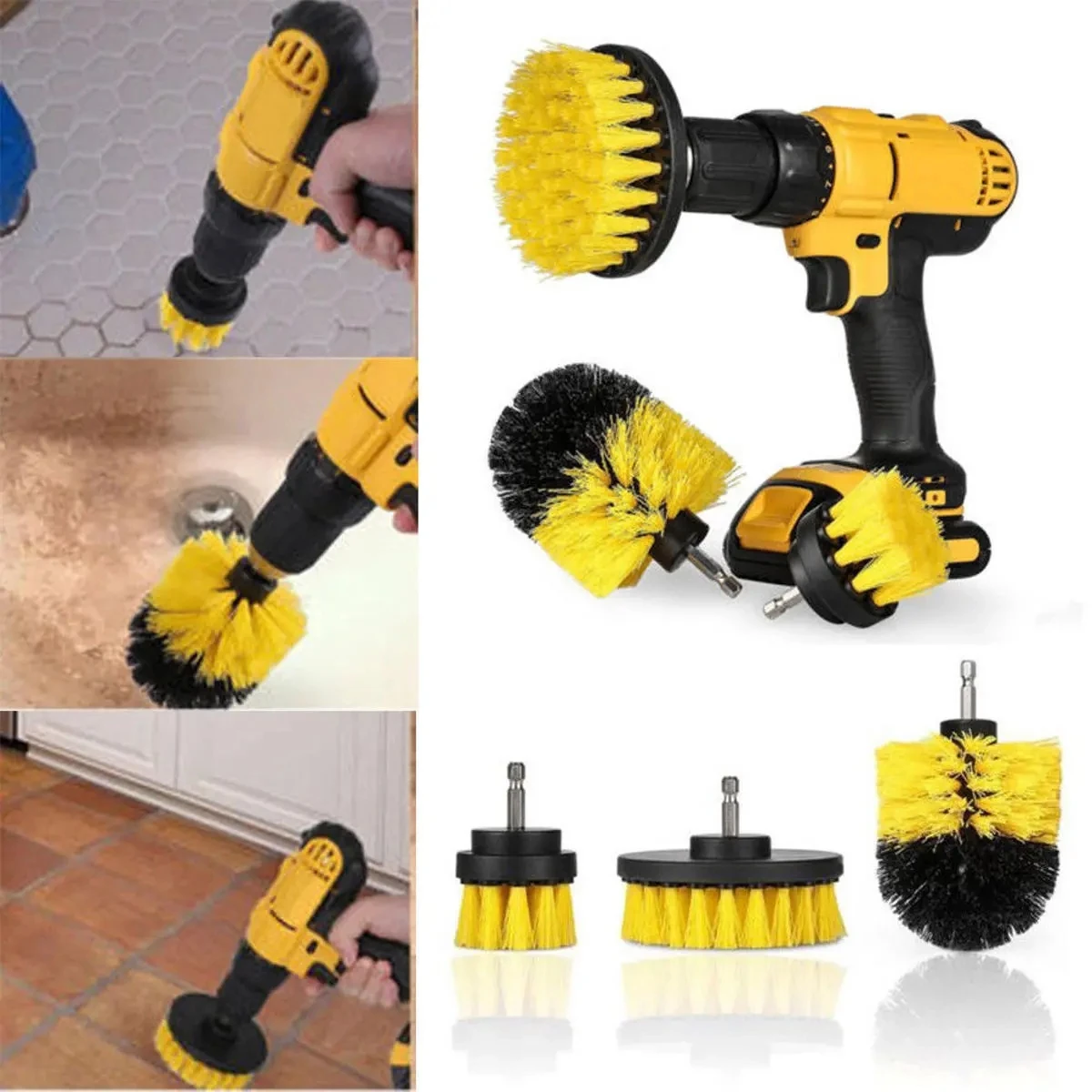 Купить Алиэкспресс 2/3.5/4Inch Drill Brush Attachment Set Power