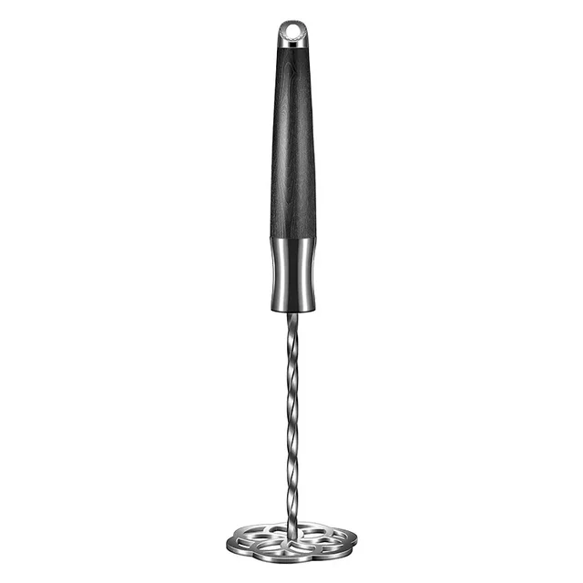 German Style 316L Stainless Steel Black Wood Potato Masher Kitchen Novel Kitchen Accessories Gadgets Tools Dining Bar Home-animated-img