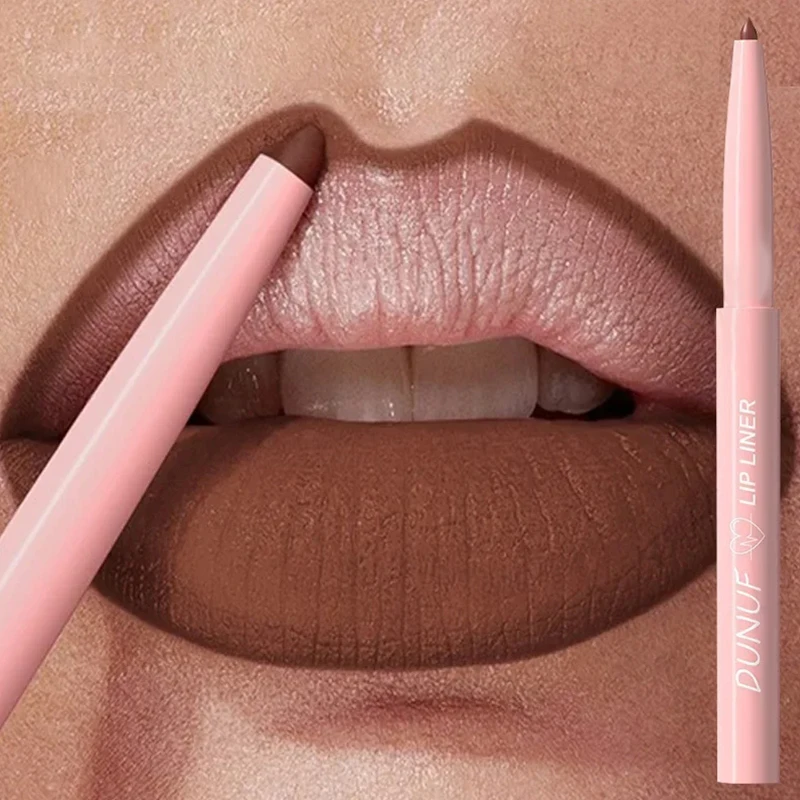 Matte Lip Liner Pencil Long-lasting Creamy Plumping Lip Stain Waterproof Natural Nude Brown Slim Lipliner Makeup Tapered Nib-animated-img