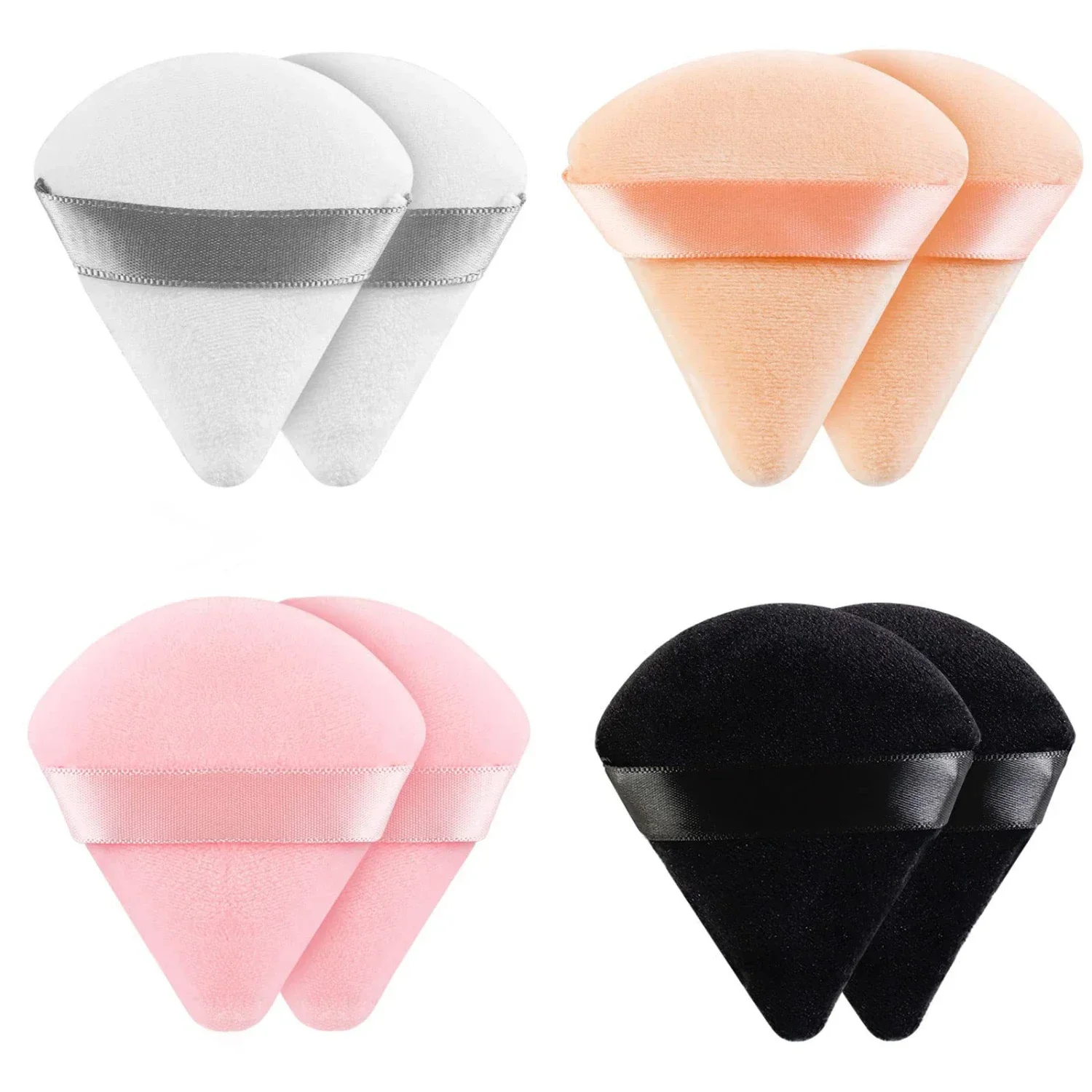 2Pcs Triangle Powder Puff Face Makeup Sponge Soft Velvet Cosmetic Puff Blender Beauty Foundation Sponge Make Up Accessories-animated-img