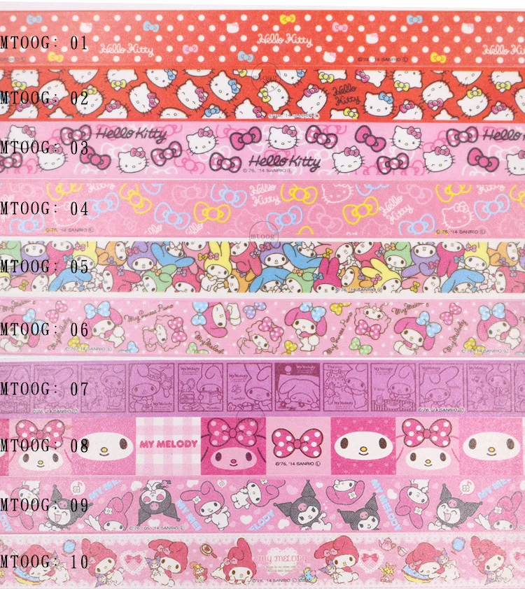 10Roll Sanrio Kawaii Hello Kitty Washi Tape Kuromi Cinnamoroll Anime  Cartoon Student DIY Sticker Girl Creative Handbook Material