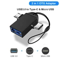 2 In 1 Type-C Micro USB OTG Adapter For Android Samsung Huawei USB 3.0 Data Transmit Converters For Tablet Hard Disk Drive Phone