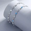 Retro 925 Sterling Silver Blue Crystal Bracelets For Women Korean Designer Hollow Adjustable Bracelets Luxury Party Jewelry Gift preview-5