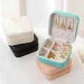 Mini Jewelry Storage Box Portable Home Travel Earrings Necklace Storage Case for Women Ring Organizer PU Leather Display Case
