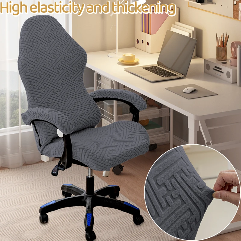 Thick Jacquard Gaming Chair Cover Universal Elastic Office Computer Chair Cover Racing Game Chair Cover with Armrest Cover-animated-img